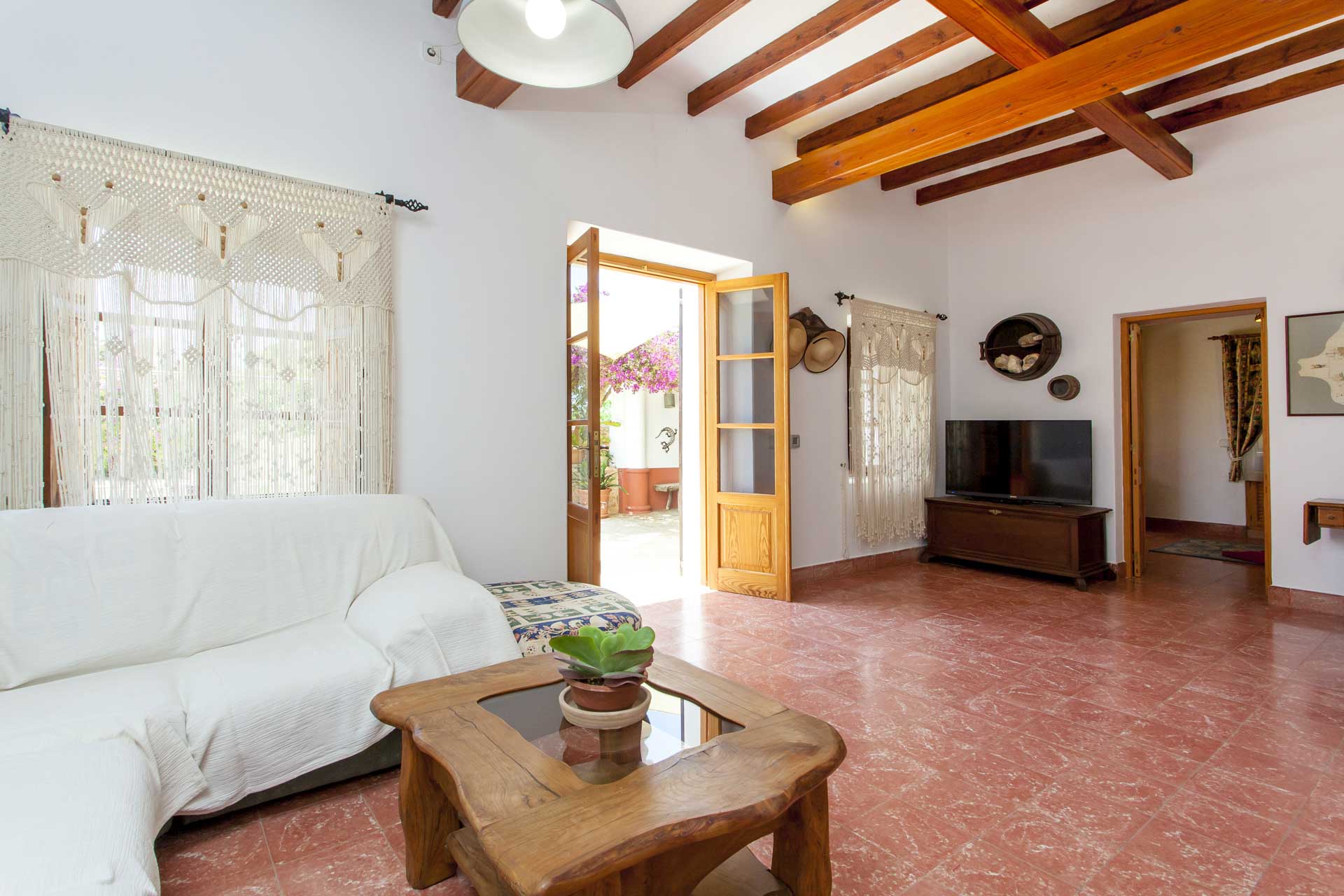 interior living room of a rental house in ibiza
